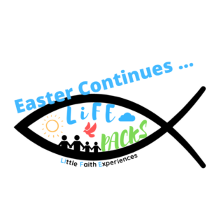 Words "Easter Continues" with LiFE Pack logo