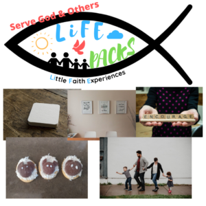 LiFE Pack logo with coaster, rules to remember, encourage sign, sheep biscuits & a family